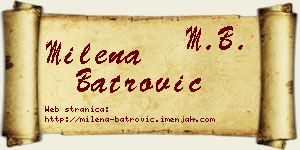 Milena Batrović vizit kartica